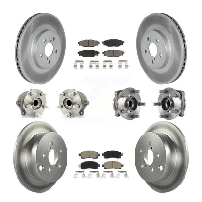 Hub Bearing Coated Brake Rotor & Pads Front Rear Kit (10Pc) For Subaru Crosstrek