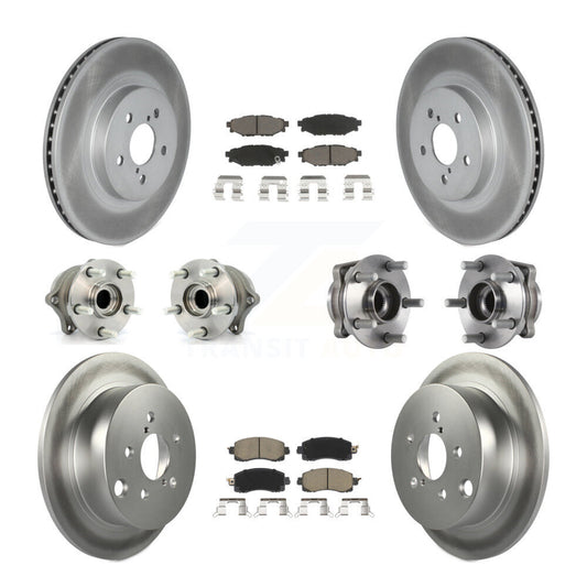 Hub Bearing Coated Brake Rotor & Pads Front Rear Kit (10Pc) For Subaru Crosstrek