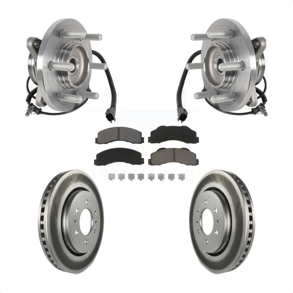 Hub Bearing Coat Brake Rotor Pad Front Kit For Ford Expedition Lincoln Navigator