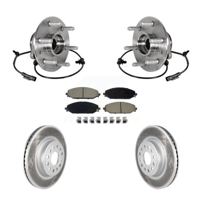Hub Bearing Assembly Coated Disc Brake Rotors And Pads Front Kit For Ram 1500
