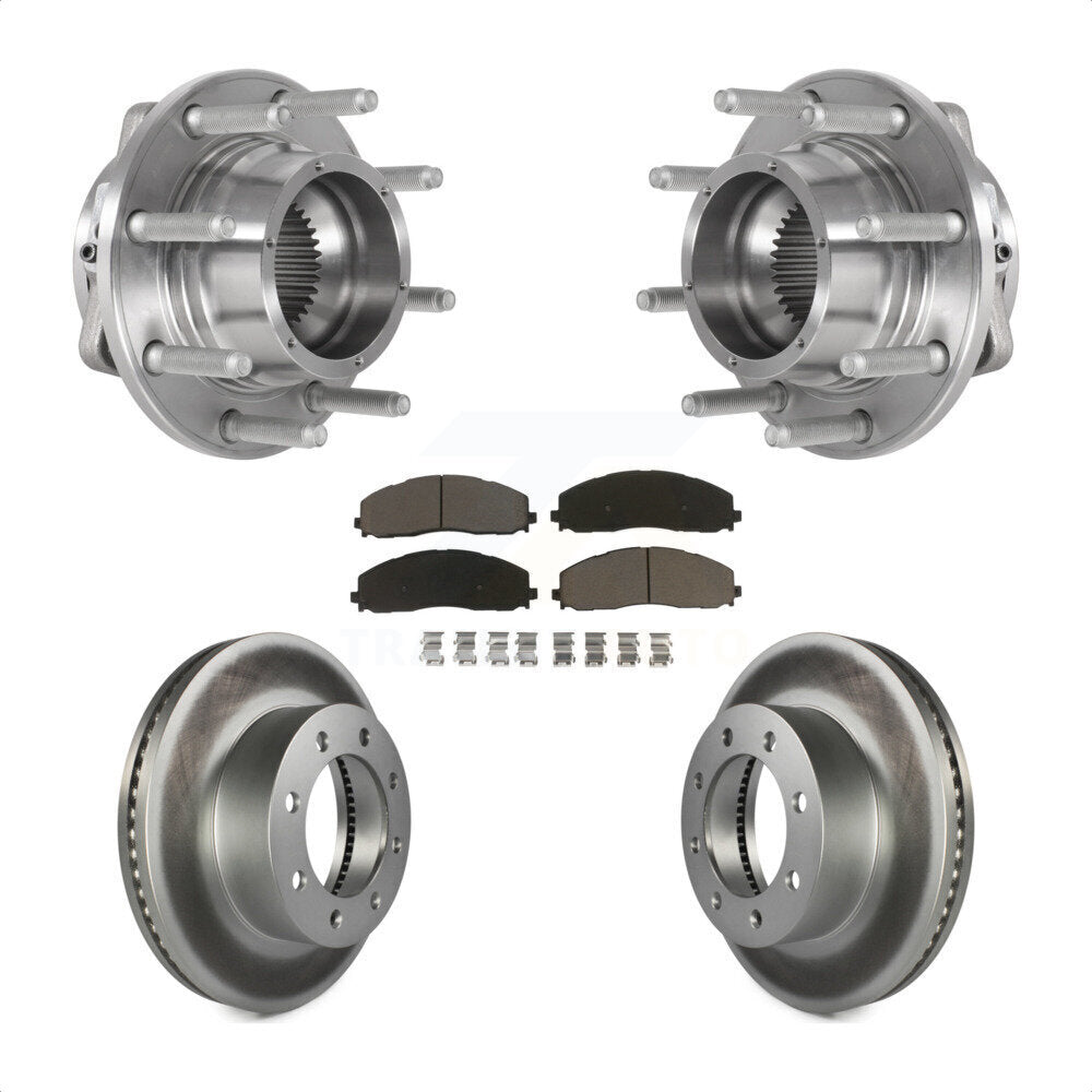 Hub Bearing Coated Brake Rotor Pad Front Kit For Ford F-350 Super Duty F-250 4WD