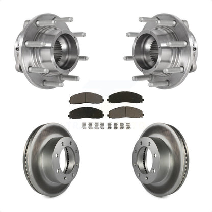 Hub Bearing Coated Brake Rotor Pad Front Kit For Ford F-350 Super Duty F-250 4WD