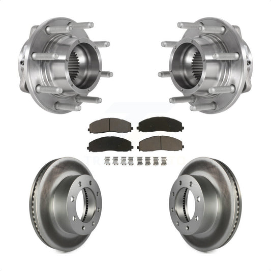 Hub Bearing Coated Brake Rotor Pad Front Kit For Ford F-350 Super Duty F-250 4WD