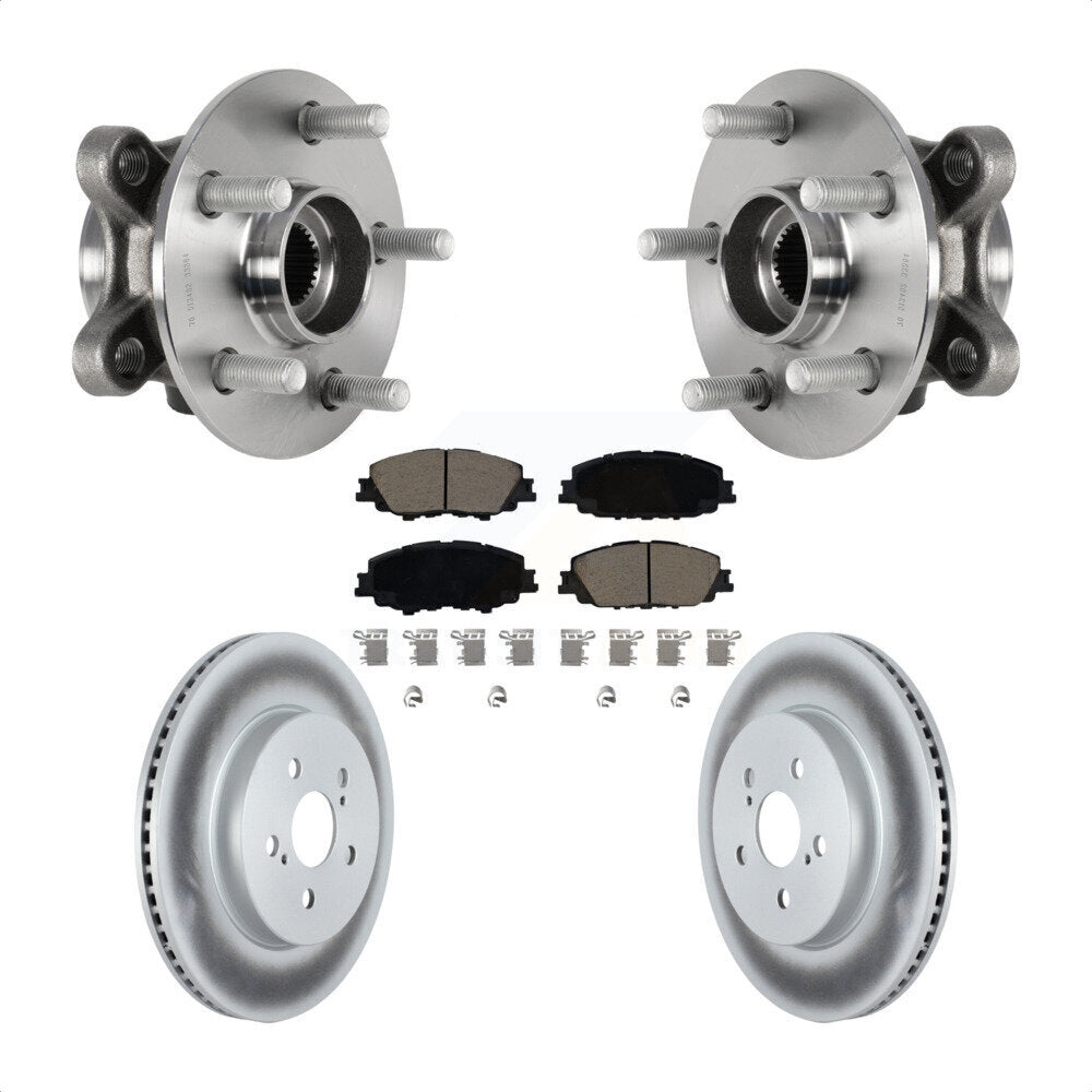 Hub Bearing Coated Disc Brake Rotor Pad Front Kit For Toyota Corolla Prius Prime