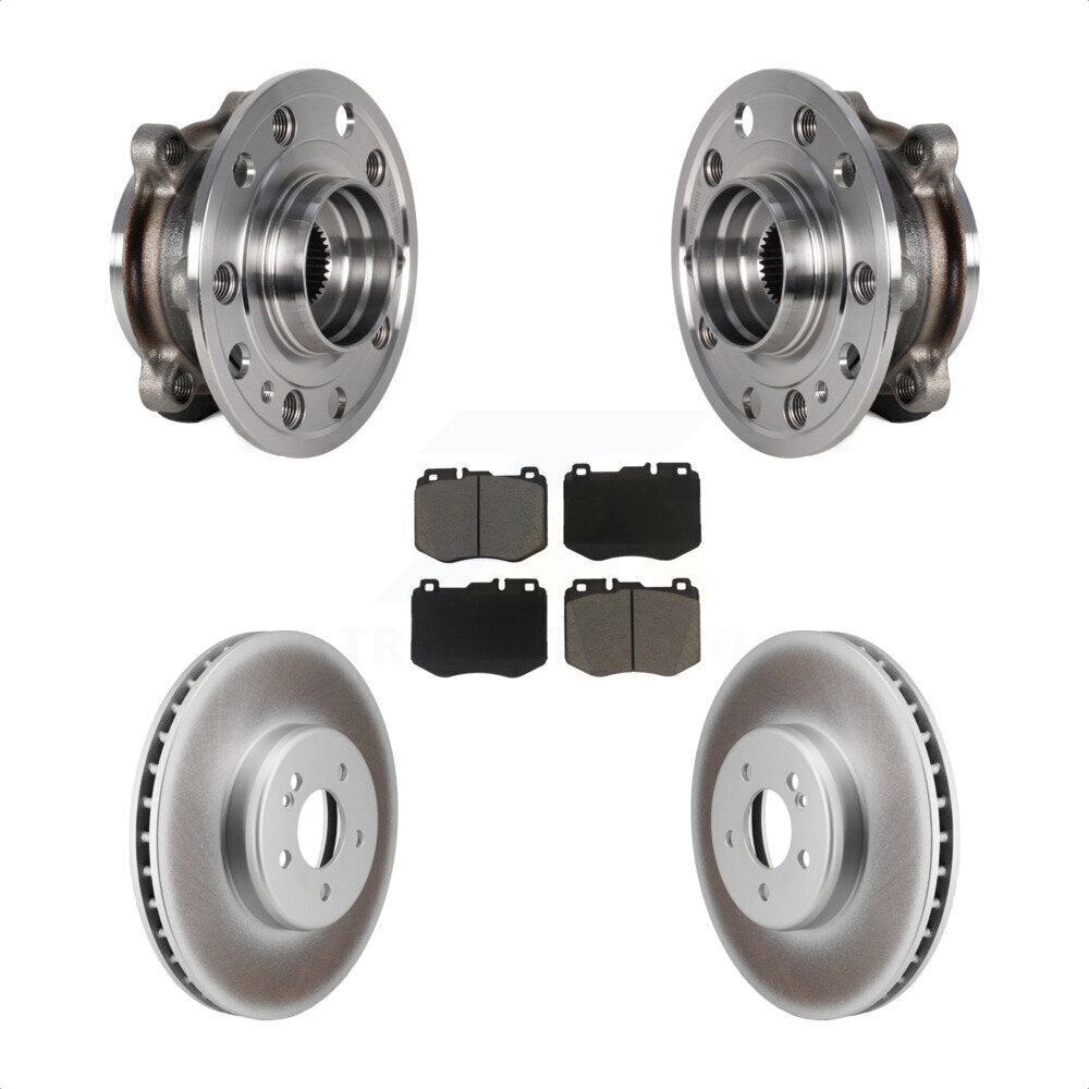 Hub Bearing Assembly Coat Brake Rotor Pads Front Kit For Mercedes-Benz C300 C400