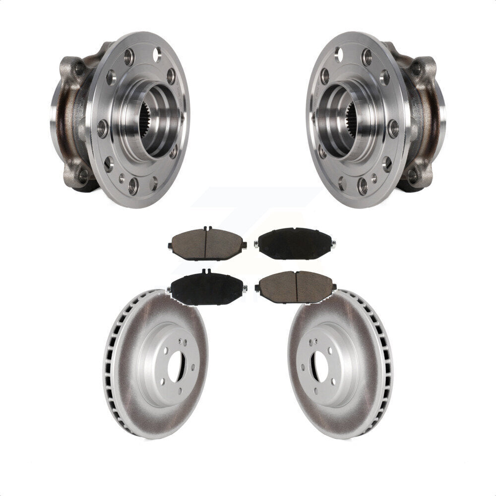 Hub Bearing Coat Brake Rotor Pads Front Kit For 2015-2021 Mercedes-Benz C300 AWD