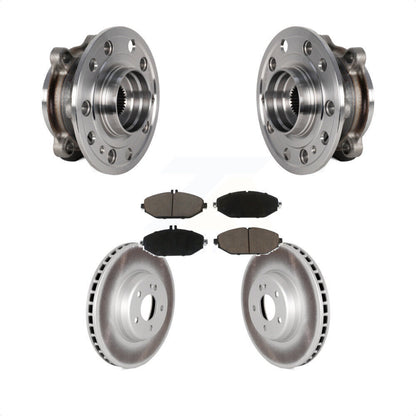 Hub Bearing Coat Brake Rotor Pads Front Kit For 2015-2021 Mercedes-Benz C300 AWD