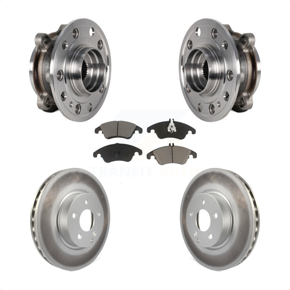 Hub Bearing Coated Brake Rotor And Pad Front Kit For 2017 Mercedes-Benz E400 AWD