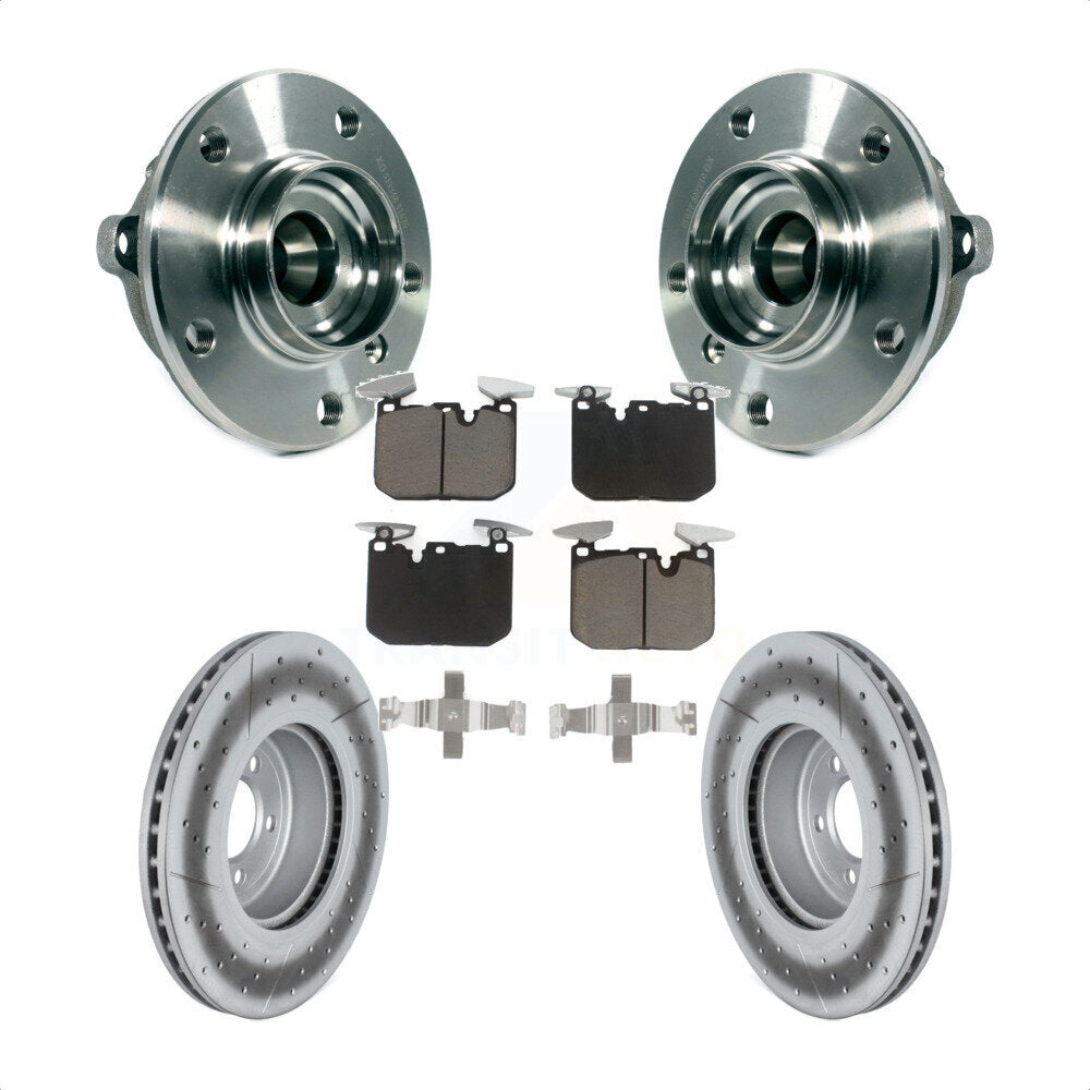 Hub Bearing Coated Brake Rotor Pad Front Kit For BMW 335i xDrive 435i Gran Coupe