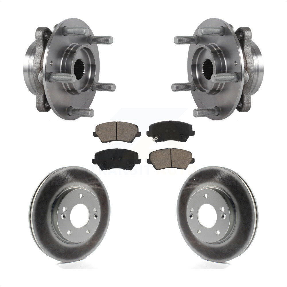 Hub Bearing Coated Brake Rotor And Pad Front Kit For Hyundai Veloster Elantra GT