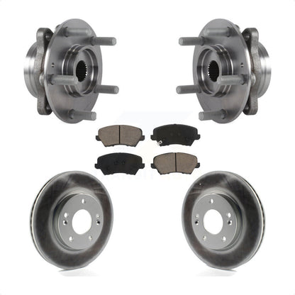 Hub Bearing Coated Brake Rotor And Pad Front Kit For Hyundai Veloster Elantra GT
