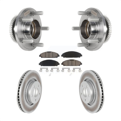Hub Bearing Assembly Coated Disc Brake Rotor And Pads Front Kit For Ford Mustang