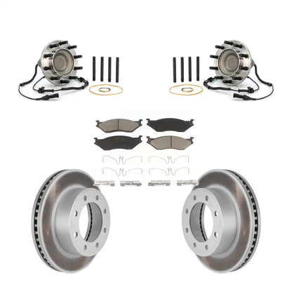Hub Bearing Coat Brake Rotor Pad Front Kit For 05-09 Ford F-450 Super Duty 4 X 2