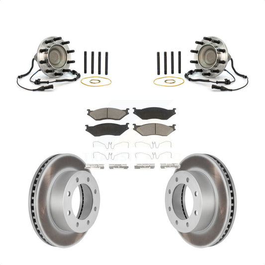 Hub Bearing Coat Brake Rotor Pad Front Kit For 05-09 Ford F-450 Super Duty 4 X 2