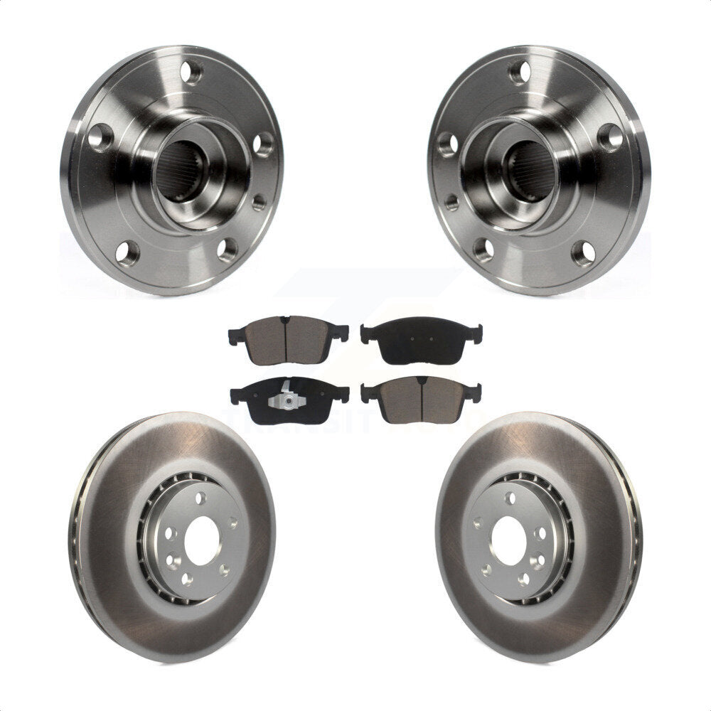 Hub Bearing Assembly Coated Disc Brake Rotors And Pads Front Kit For Volvo XC60