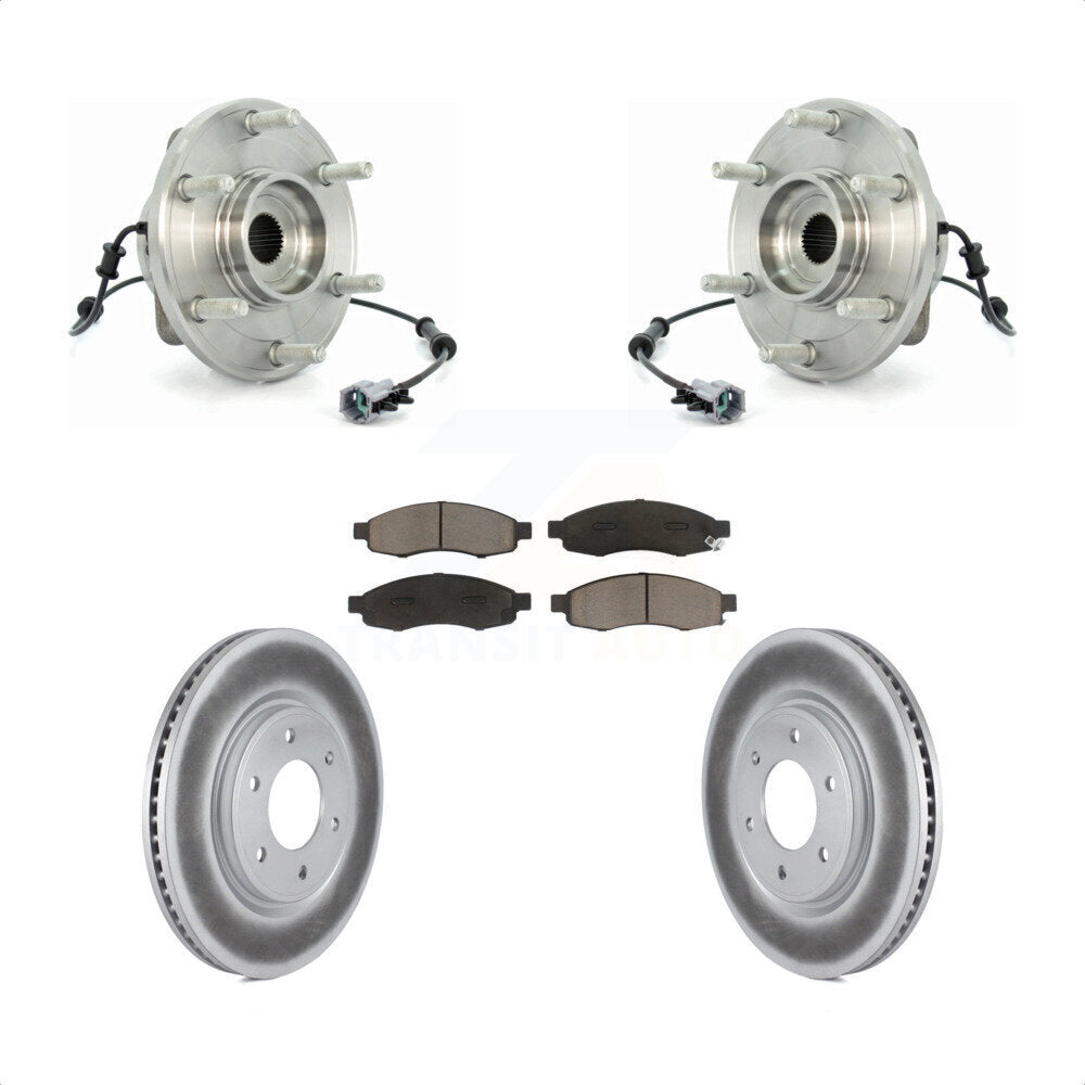 Hub Bearing Coated Brake Rotor & Pads Front Kit For 2007 Nissan TITAN From 04 07