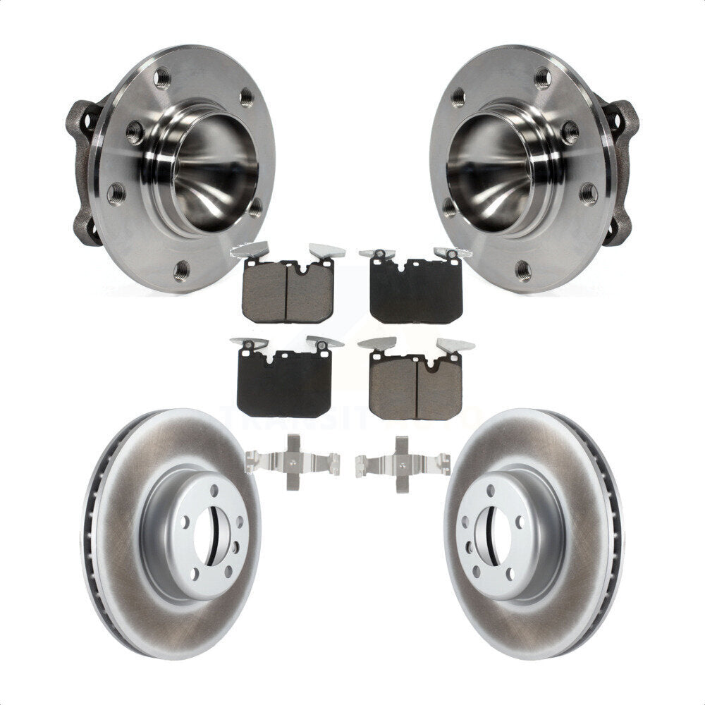 Hub Bearing Coated Brake Rotor & Pad Front Kit For 2013 BMW 328i Sedan with 3.0L