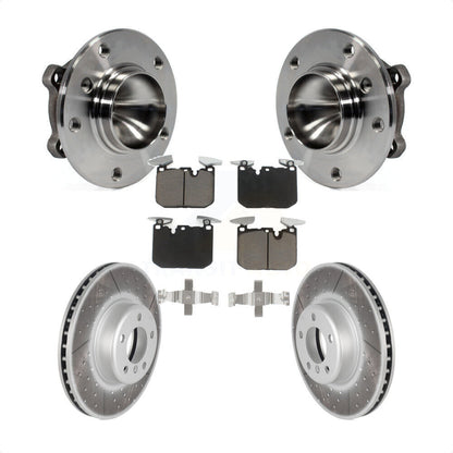 Hub Bearing Coated Brake Rotor & Pad Front Kit For 2013 BMW 328i Sedan with 3.0L