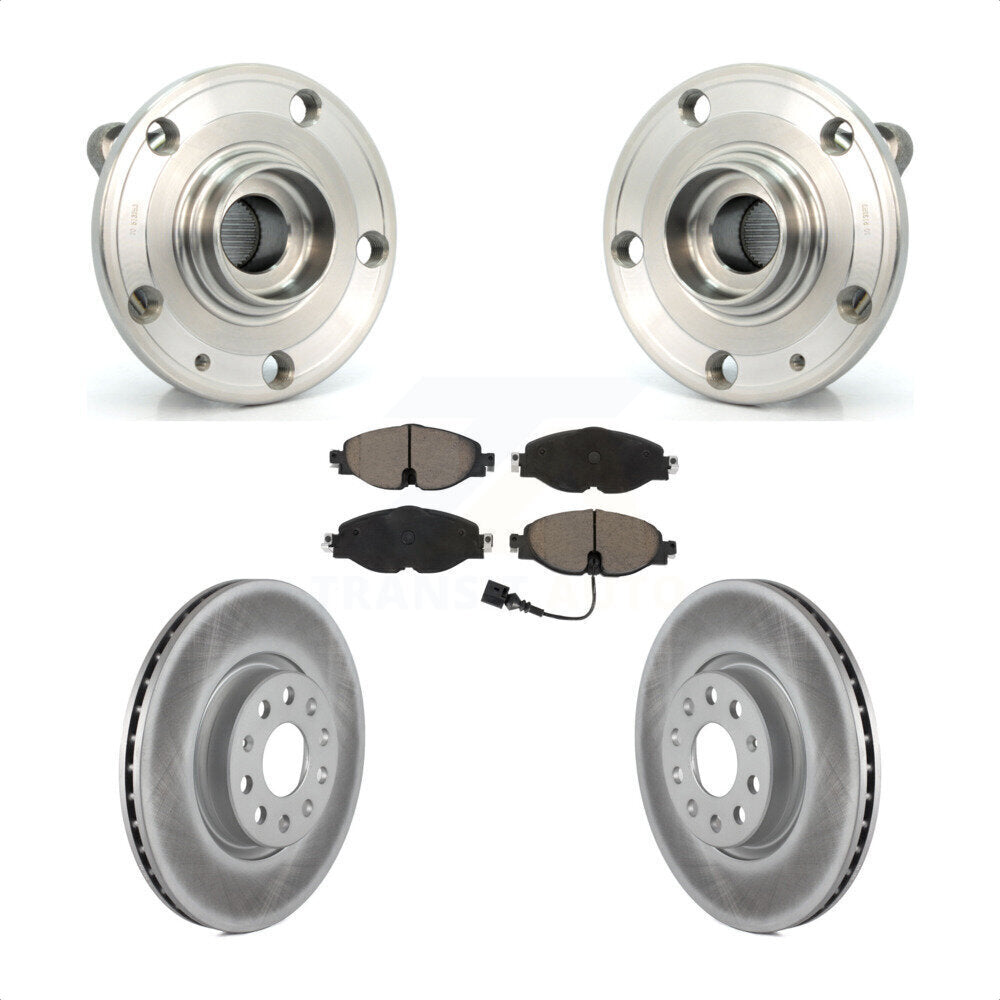Hub Bearing Assembly Coated Disc Brake Rotor Pad Front Kit For Volkswagen Passat
