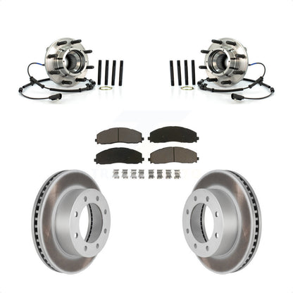 Hub Bearing Coated Brake Rotor Pads Front Kit For 2013 Ford F-250 Super Duty 4WD