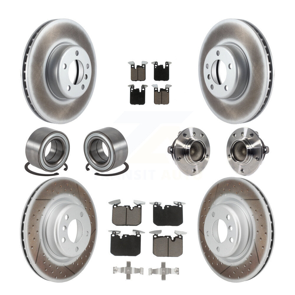 Hub Bearing Coat Brake Rotor Pads Shoe Front Rear Kit (10Pc) For BMW M235i M240i