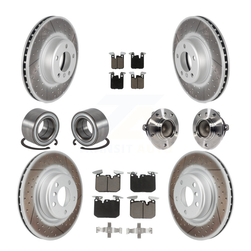 Hub Bearing Coat Brake Rotor Pads Shoe Front Rear Kit (10Pc) For BMW M235i M240i