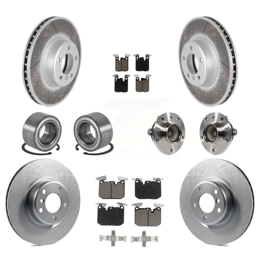 Hub Bearing Coat Brake Rotor Pads Shoe Front Rear Kit (10Pc) For BMW M235i M240i