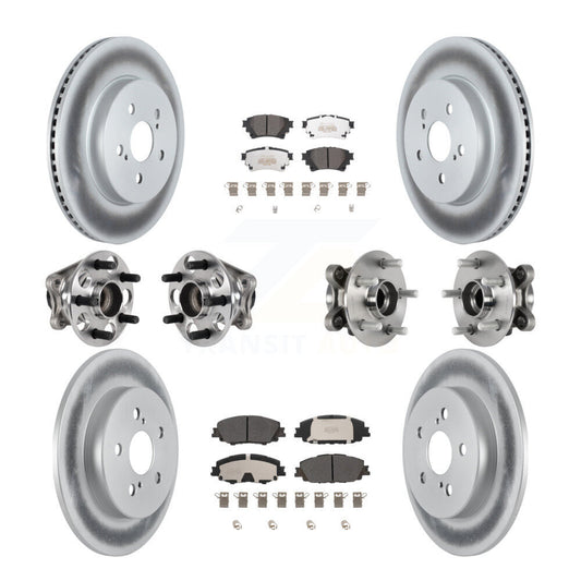 Hub Bearing Coated Disc Brake Rotor Pad Front Rear Kit (10Pc) For Toyota Corolla