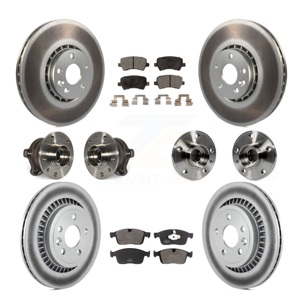 Hub Bearing Coated Brake Rotor Pad Front Rear Kit (10Pc) For 2017 Volvo XC60 AWD