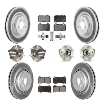 Hub Bearing Coated Brake Rotor & Pads Front Rear Kit (10Pc) For Dodge Challenger