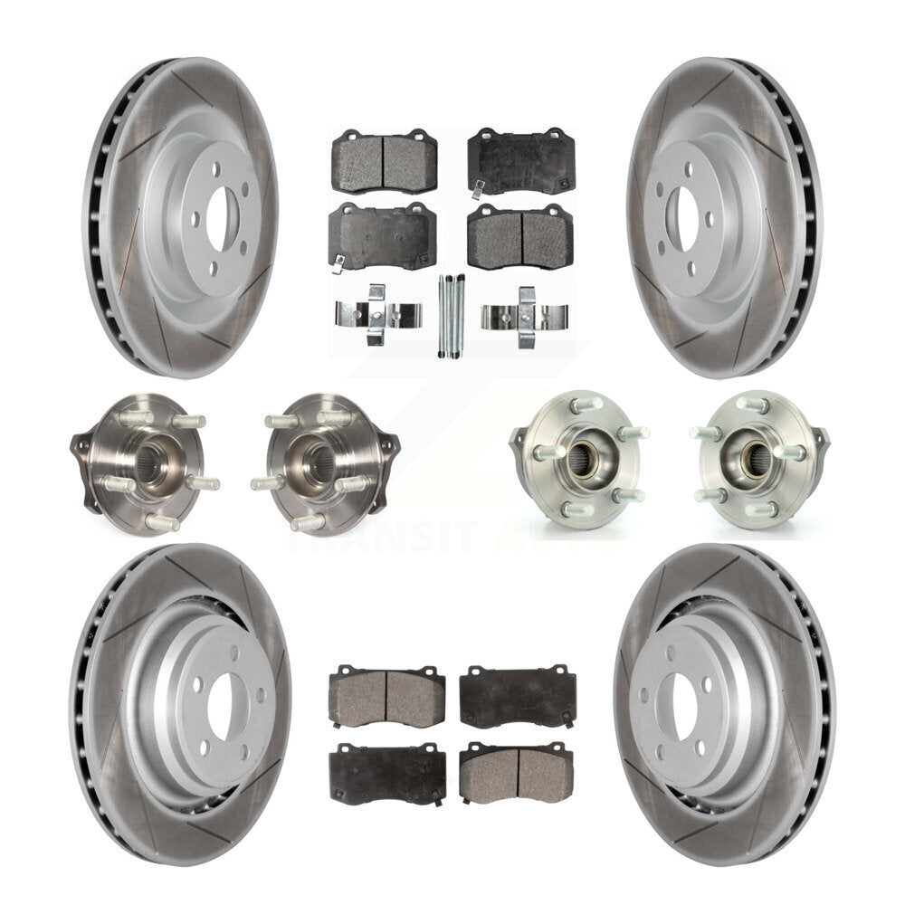Hub Bearing Coated Brake Rotor & Pads Front Rear Kit (10Pc) For Dodge Challenger