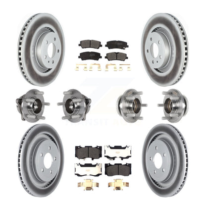Hub Bearing Coated Disc Brake Rotor & Pad Front Rear Kit (10Pc) For Ford Mustang