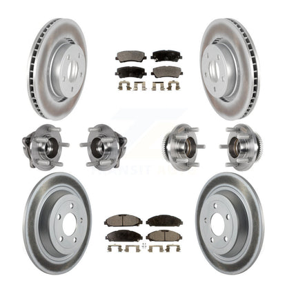 Hub Bearing Coated Disc Brake Rotor & Pad Front Rear Kit (10Pc) For Ford Mustang