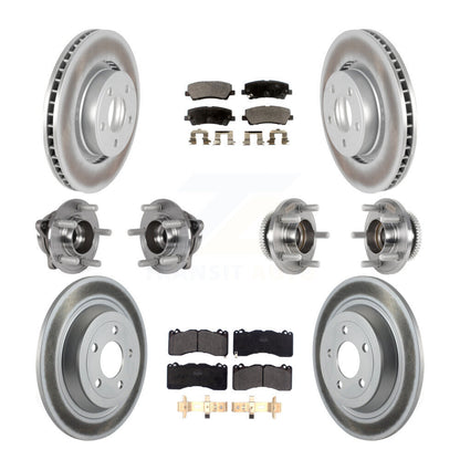 Hub Bearing Coated Disc Brake Rotor & Pad Front Rear Kit (10Pc) For Ford Mustang