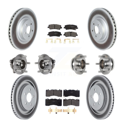 Hub Bearing Coated Disc Brake Rotor & Pad Front Rear Kit (10Pc) For Ford Mustang