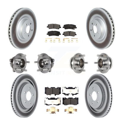 Hub Bearing Coated Disc Brake Rotor & Pad Front Rear Kit (10Pc) For Ford Mustang