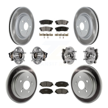 Hub Bearing Coated Disc Brake Rotor & Pad Front Rear Kit (10Pc) For Toyota Camry