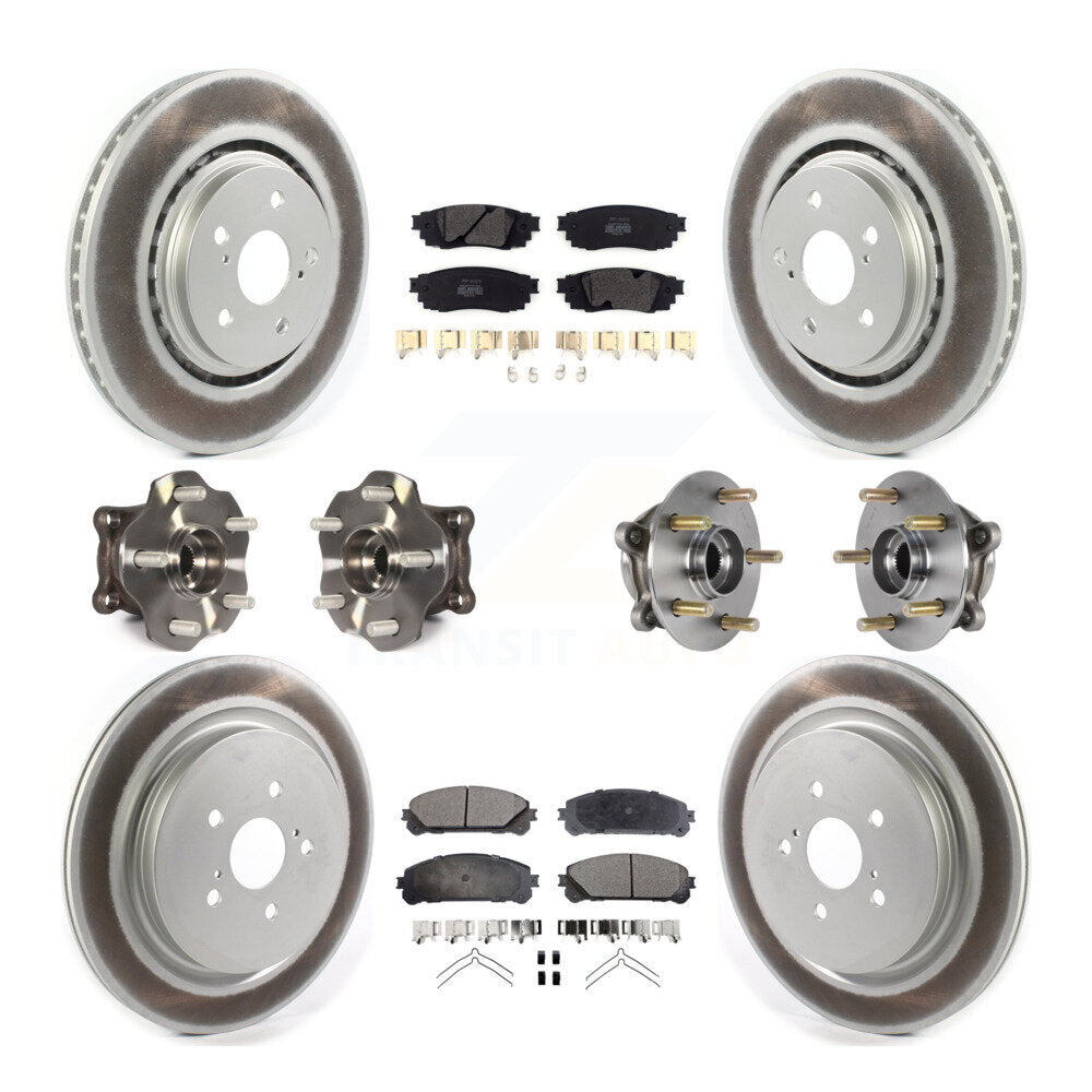 Hub Bearing Coated Brake Rotor Pads Front Rear Kit (10Pc) For Lexus RX350 RX450h