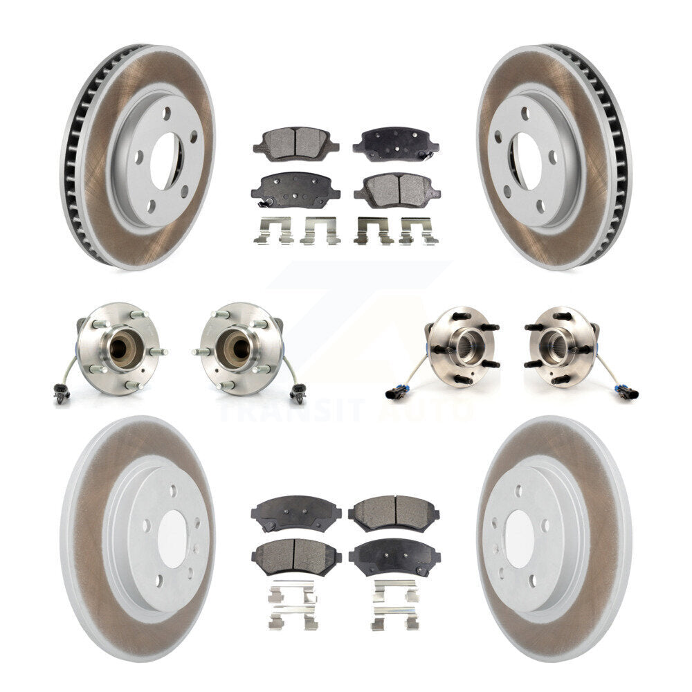 Hub Bearing Coated Brake Rotor And Pad Front Rear Kit (10Pc) For Pontiac Montana