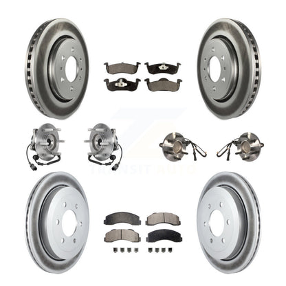 Hub Bearing Coated Brake Rotor Pad Front Rear Kit (10Pc) For Ford Expedition RWD