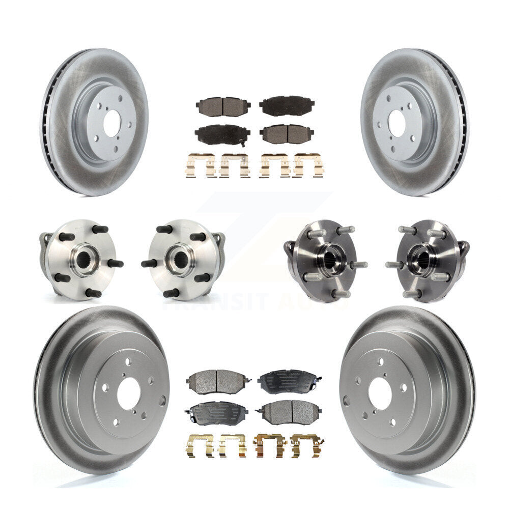 Hub Bearing Coated Brake Rotor & Pad Front Rear Kit (10Pc) For Subaru B9 Tribeca