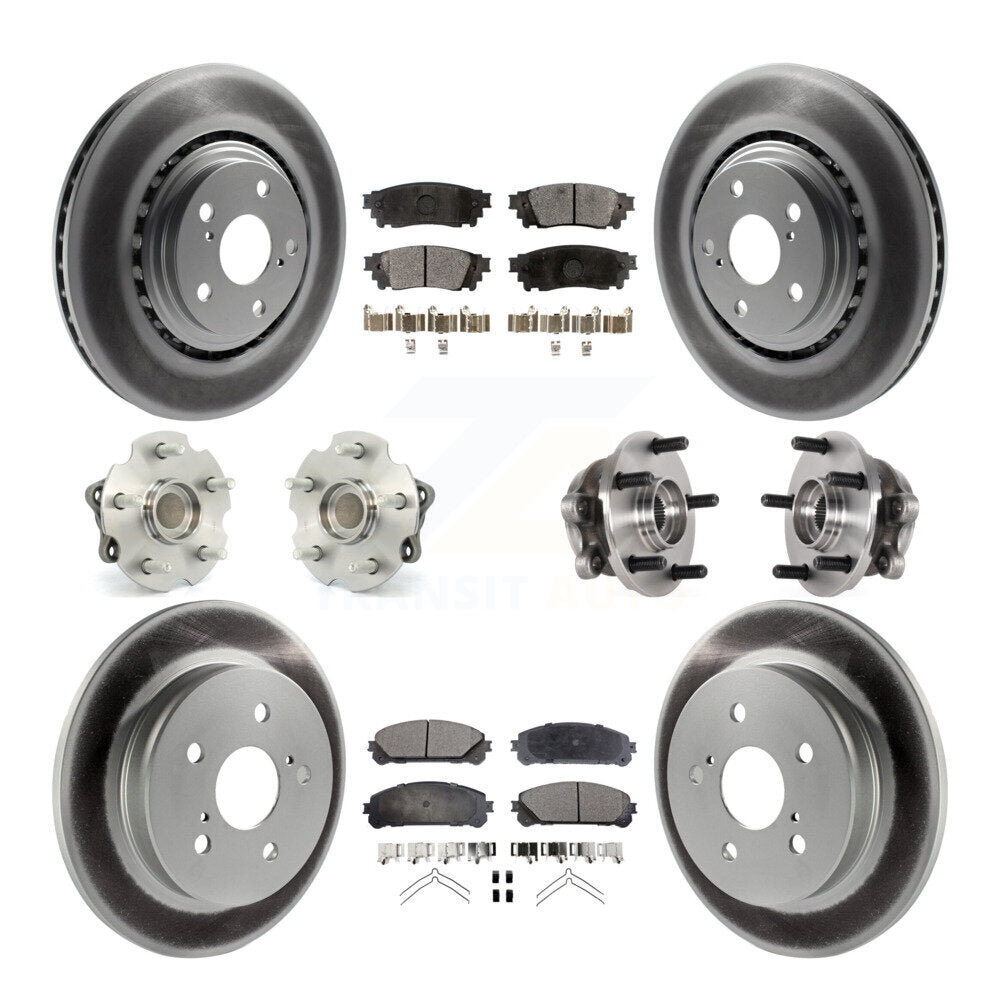 Hub Bearing Coated Brake Rotor Pads Front Rear Kit (10Pc) For Lexus NX300 NX200t