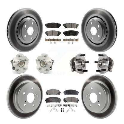 Hub Bearing Coated Brake Rotor Pads Front Rear Kit (10Pc) For Lexus NX300 NX200t
