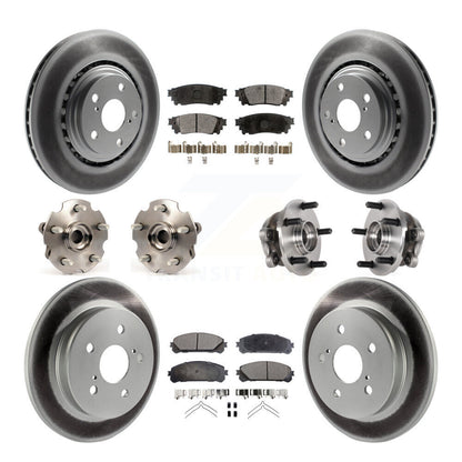 Hub Bearing Coated Brake Rotor Pads Front Rear Kit (10Pc) For Lexus NX300 NX200t