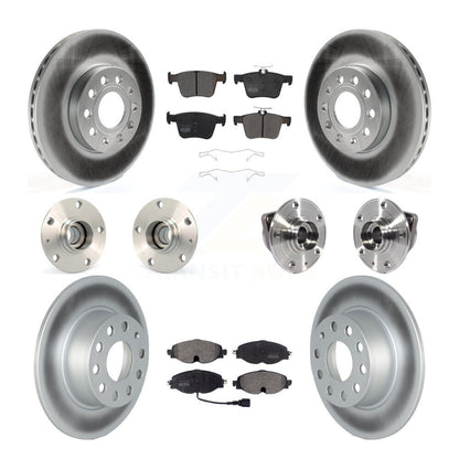 Hub Bearing Coat Brake Rotor Pad Front Rear Kit (10Pc) For Volkswagen Jetta 1.4L