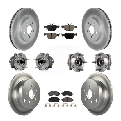 Hub Bearing Coated Brake Rotor & Pads Front Rear Kit (10Pc) For Subaru Crosstrek