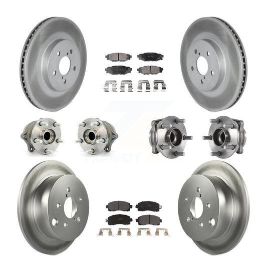 Hub Bearing Coated Brake Rotor & Pads Front Rear Kit (10Pc) For Subaru Crosstrek