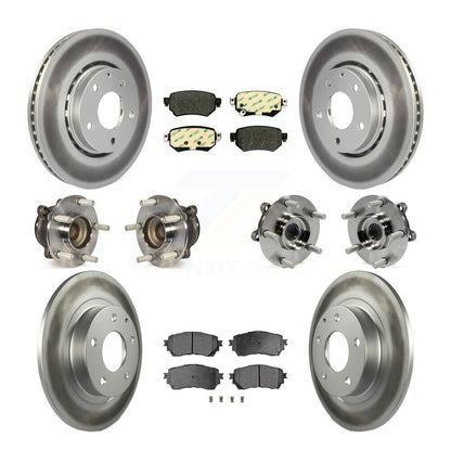 Hub Bearings Coated Disc Brake Rotors And Pads Front Rear Kit (10Pc) For Mazda 6