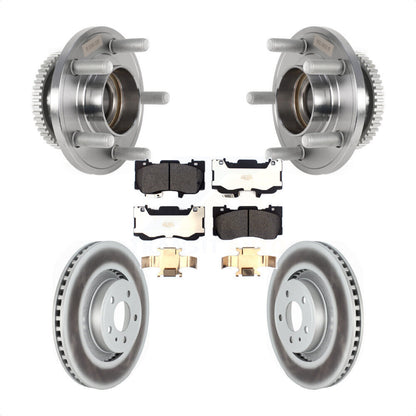 Hub Bearing Assembly Coated Disc Brake Rotor And Pads Front Kit For Ford Mustang