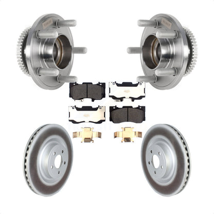 Hub Bearing Assembly Coated Disc Brake Rotor And Pads Front Kit For Ford Mustang